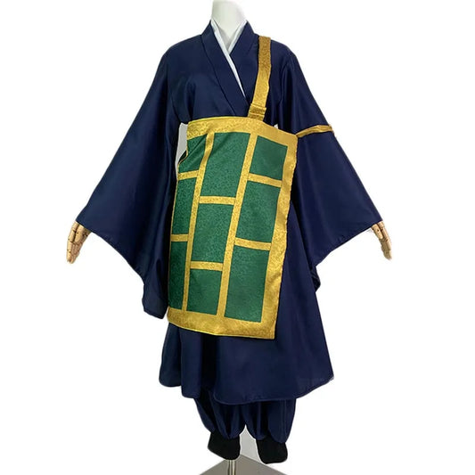 Adult Anime Cosplay Costume Black Blue Kimono Uniform Set