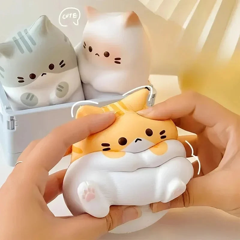 Cat Squeeze Toy, Soft Slow-Rise Fidget Ball for Kids & Adults