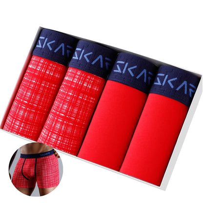 Men's Boxer Shorts Cotton Stretch Underwear 4-Pack