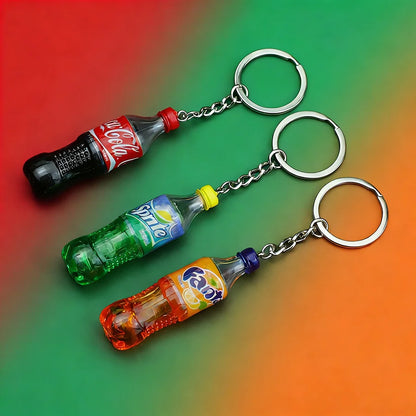 Mini Bottle Keychain Pendant Unisex Novelty Metal Keyring Accessory