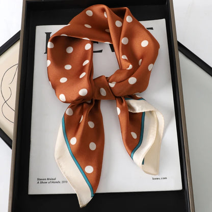 Women’s Square Scarf 70x70cm – Silk Feel Printed Hair Wrap