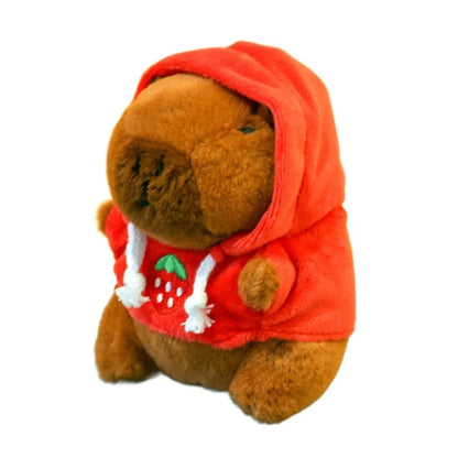 Capybara Plush Toy – Cute Winged Hoodie Stuffed Animal 12cm
