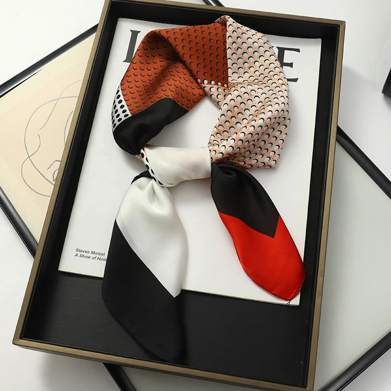 Women's Square Scarf 70x70cm Satin Print Wrap