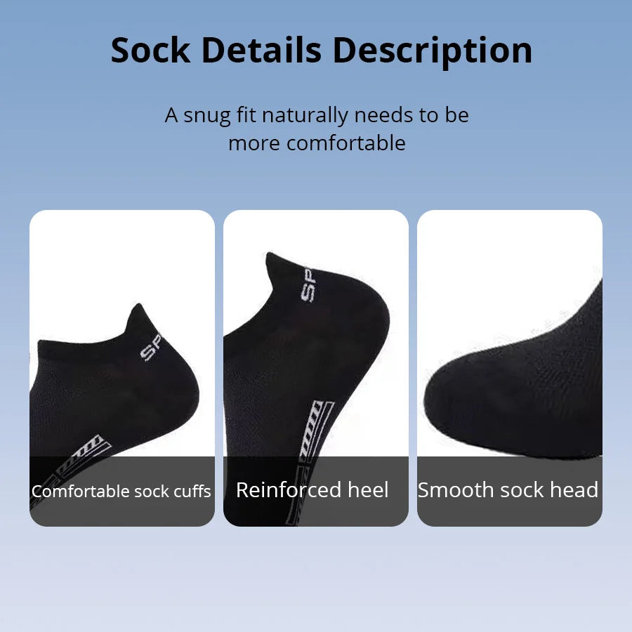 Men's Ankle Socks Breathable Mesh Summer Sports Socks 5-Pair