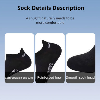 Men's Ankle Socks Breathable Mesh Summer Sports Socks 5-Pair