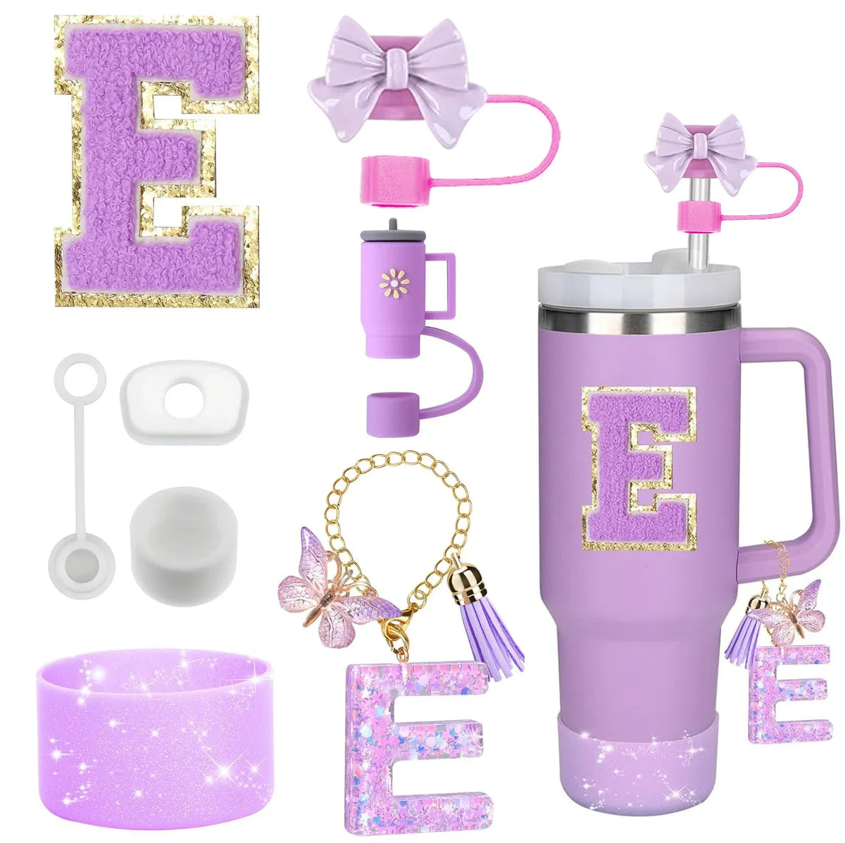 Tumbler Accessories Set – 8PCS Silicone Straw & Cup Covers