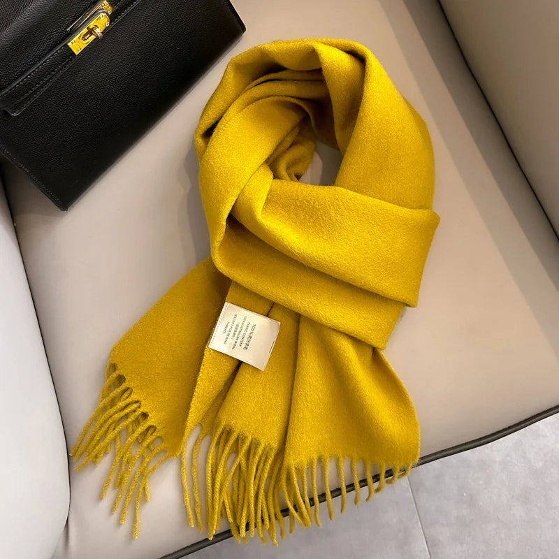 Wool Winter Scarf – 100% Wool Warm Solid Color Wrap