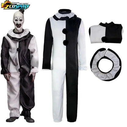 Clown Cosplay Costume – Adult Halloween Jumpsuit with Mask Options