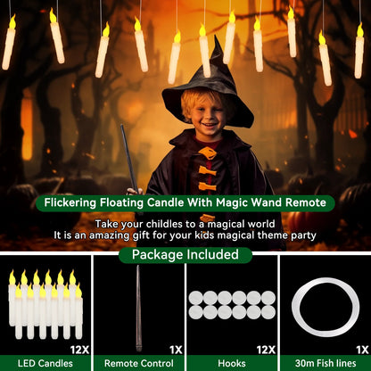 Halloween Floating Candles LED Hanging Decoration with Remote
