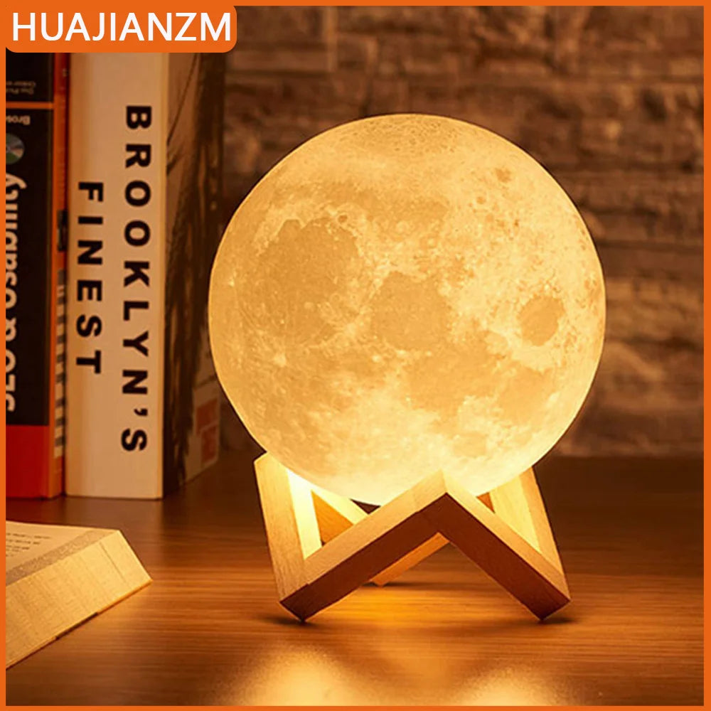 Moon Lamp LED Night Light with Stand for Bedroom Decor