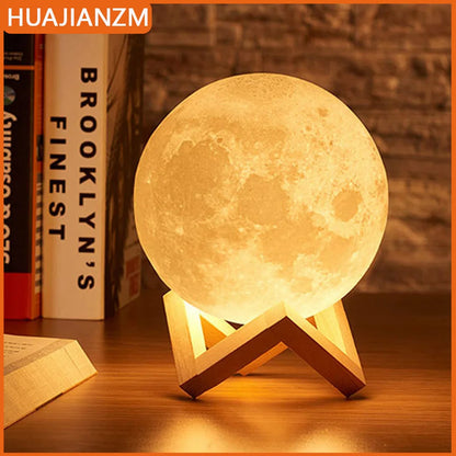 Moon Lamp LED Night Light with Stand for Bedroom Decor