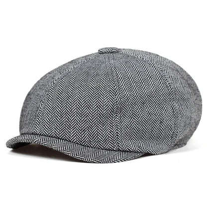 Newsboy Cap Plaid Octagonal Flat Cap for Men and Women