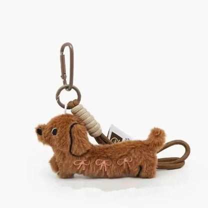 Dachshund Plush Keychain Cute Dog Bag Charm for Kids