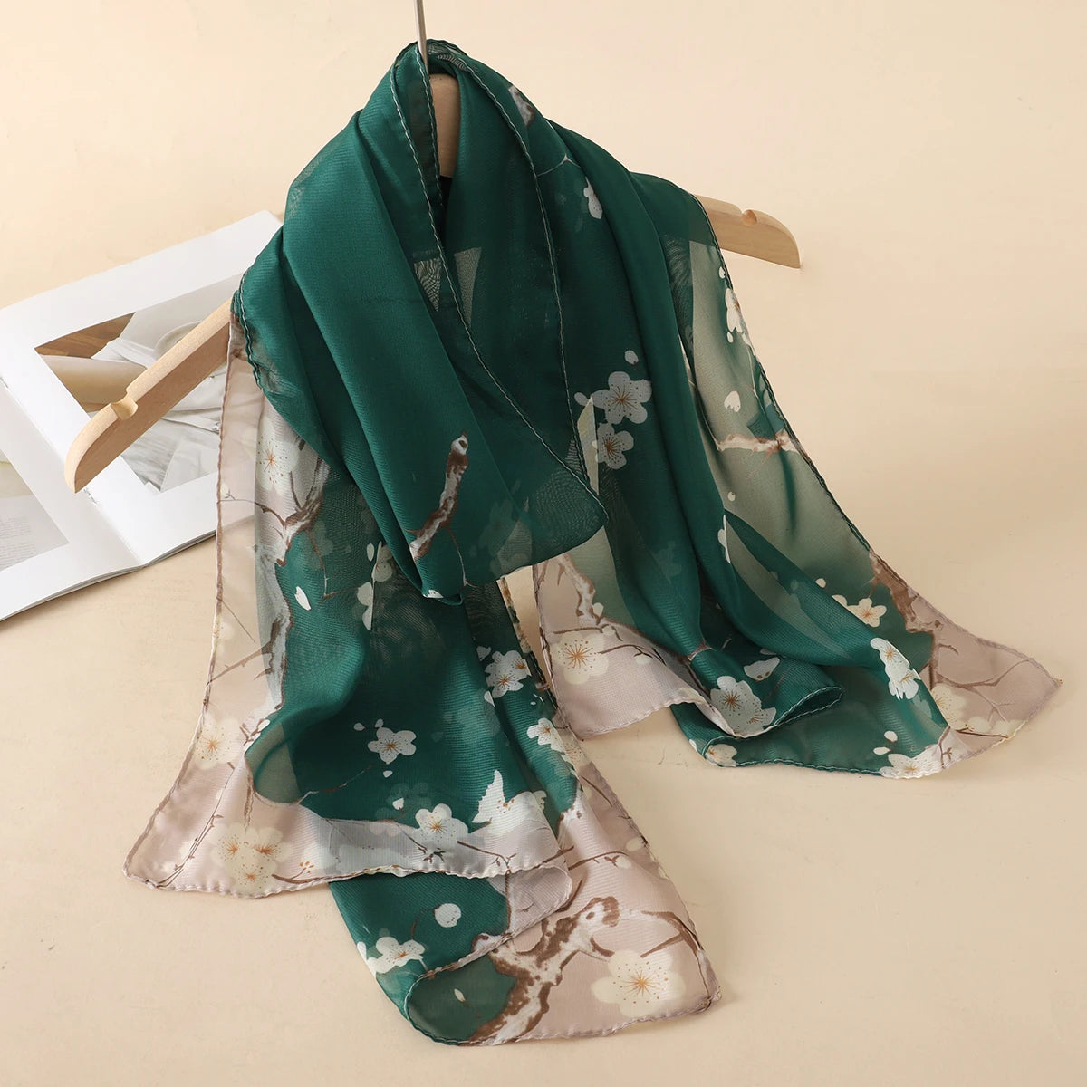 Chiffon Scarf for Women, 50×160cm Lightweight Summer Shawl