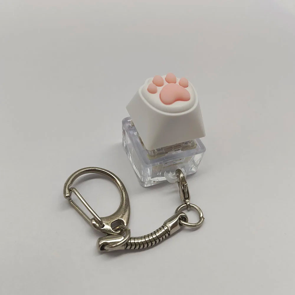 Fidget Keychain Cat Paw Silicone Clicker Toy
