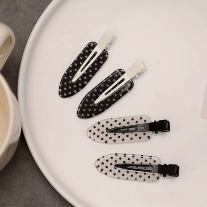 Duckbill Hair Clips for Women, 4-Piece Acrylic Black & White Set