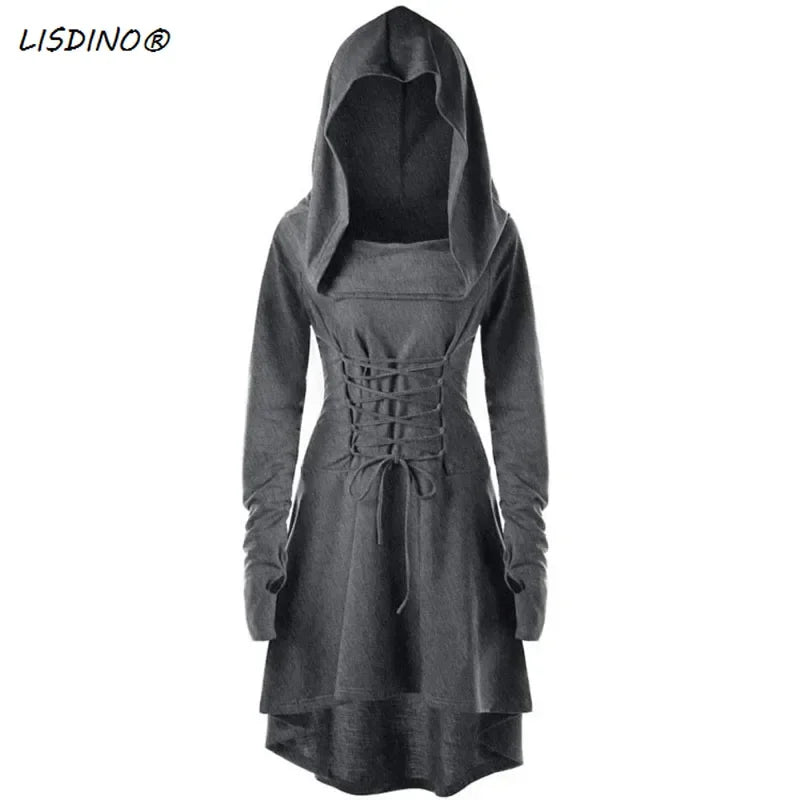 Medieval Costume Dress Hooded Archer Renaissance Halloween Outfit