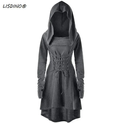 Medieval Costume Dress Hooded Archer Renaissance Halloween Outfit