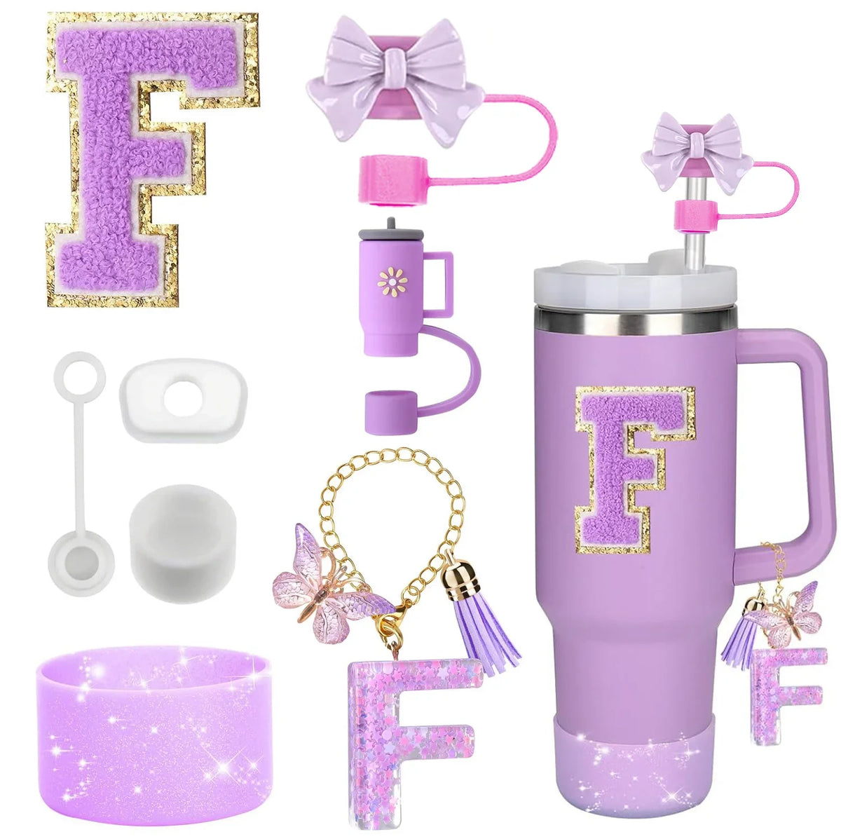 Tumbler Accessories Set – 8PCS Silicone Straw & Cup Covers