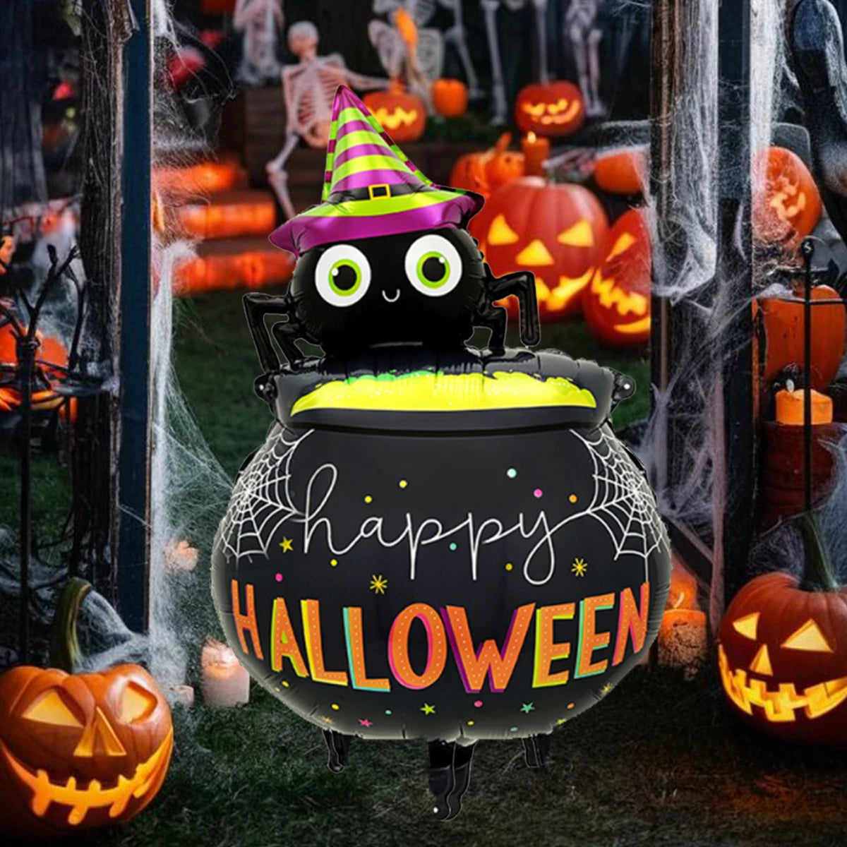 Halloween Spider Balloon Aluminum Foil Party Decoration 1-2PCS