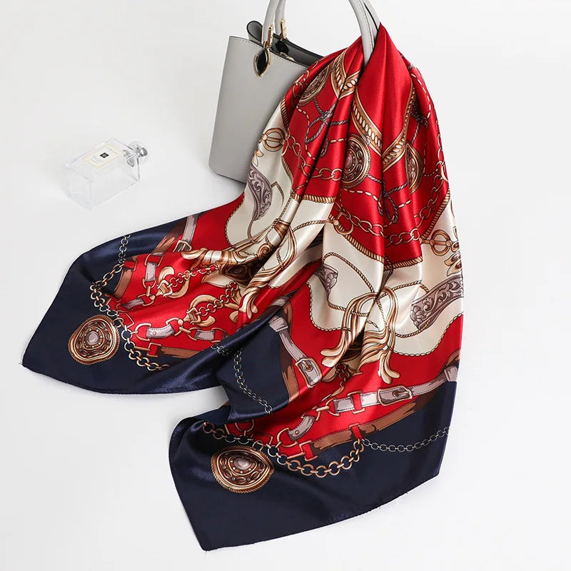 Women’s Square Scarf – 90cm Printed Shawl & Head Wrap