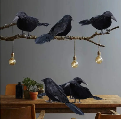 Halloween Crow Decoration 6PCS Artificial Feather Horror Party Props