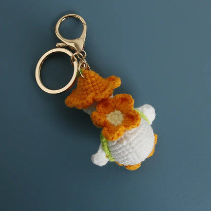 Duck Keychain Cute Crochet Animal Keyring Pair for Bags and Keys