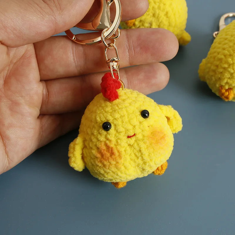Duck Keychain Cute Crochet Animal Keyring Pair for Bags and Keys