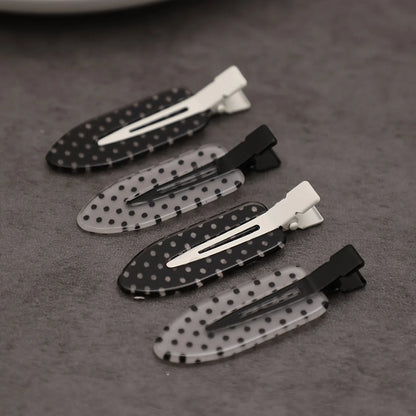 Duckbill Hair Clips for Women, 4-Piece Acrylic Black & White Set