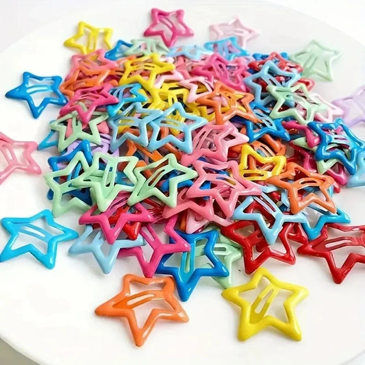 20pcs Colorful Hair Clips for Girls – Star Barrettes