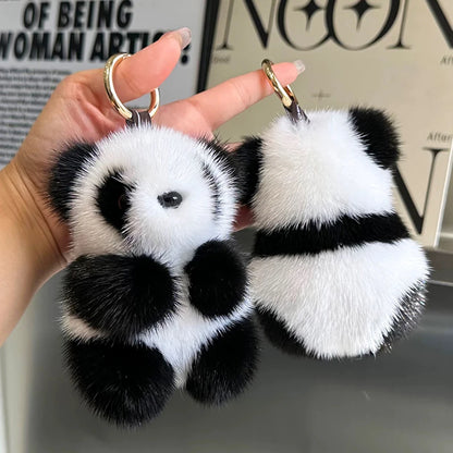 Panda Plush Keychain Cute Bag Charm for Keys and Accessories
