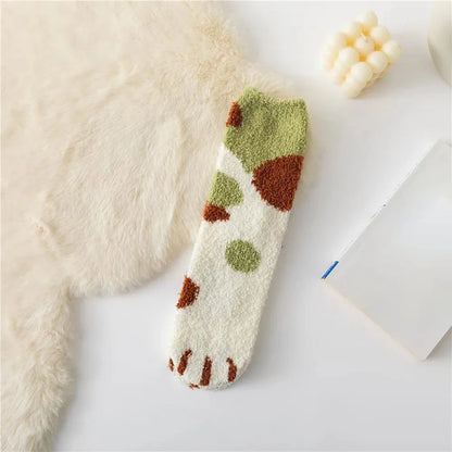Women's Winter Socks Coral Velvet Warm Fuzzy Floor Socks 2-Pair