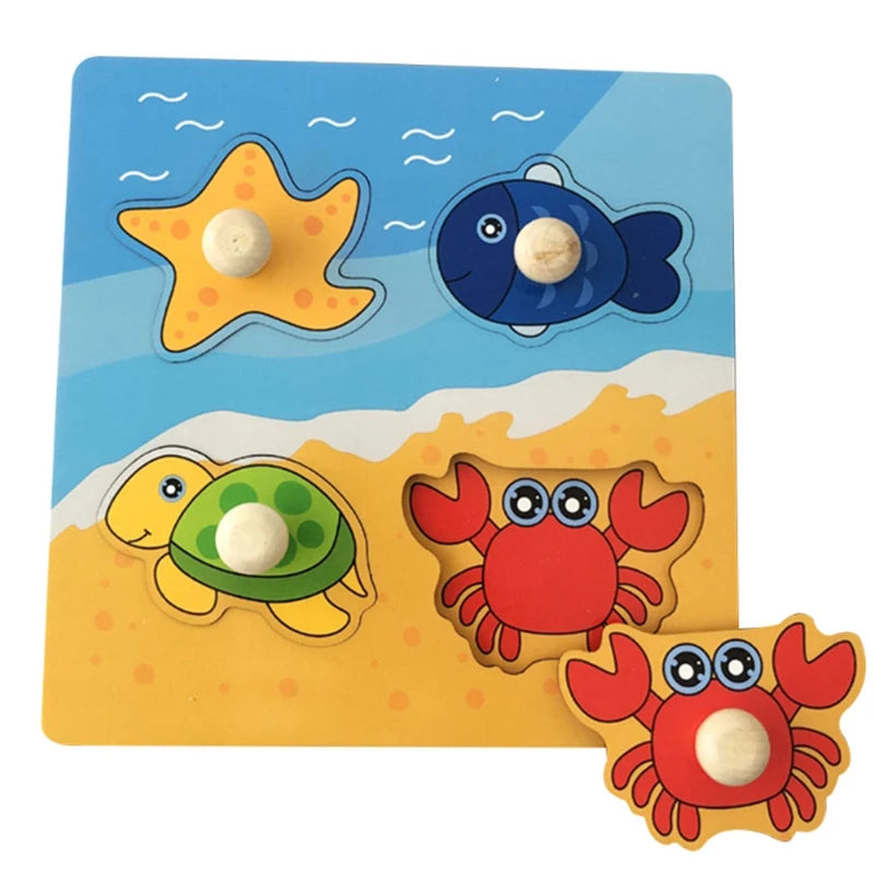 Wooden Montessori Puzzle for Toddlers – Educational Shape Matching Toy