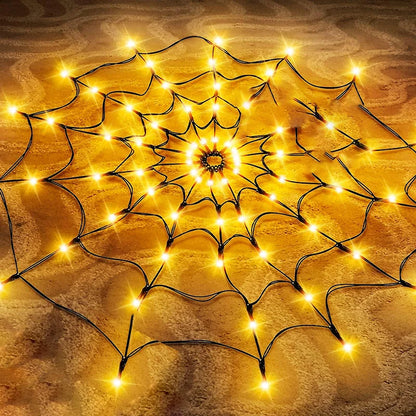 Halloween Spider Web Lights, Colorful LED String Decoration