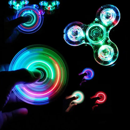 LED Fidget Spinner Light Up Glow in the Dark Stress Relief Toy