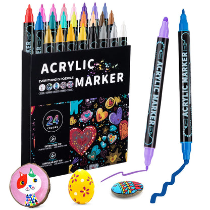 Acrylic Paint Pens  Dual Tip Markers for Crafts & Painting