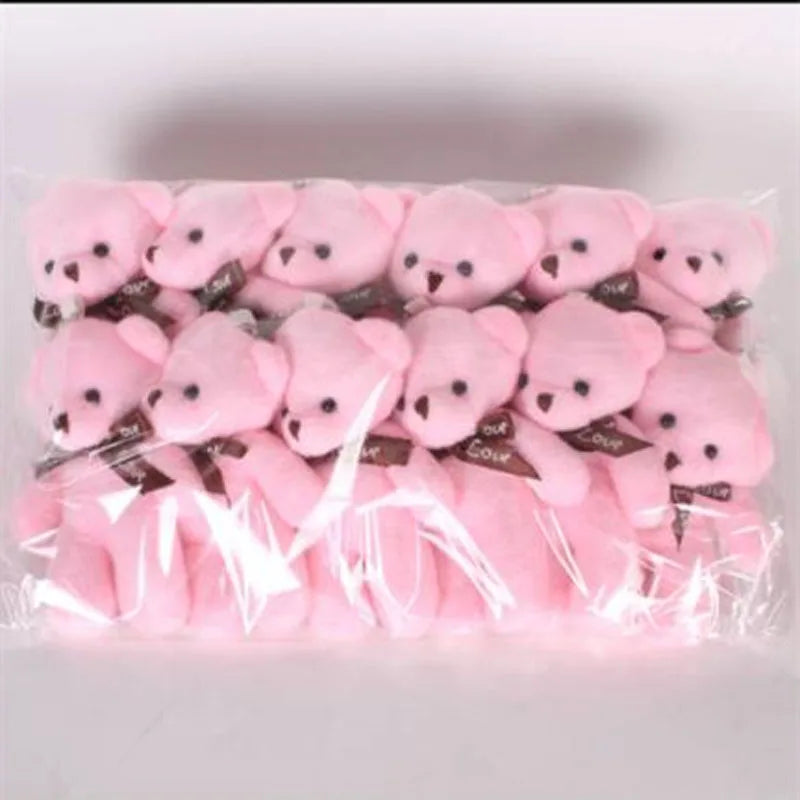 Mini Teddy Bear Keychain, Soft Plush Bag Charm, 12-Piece Set