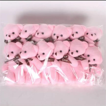 Mini Teddy Bear Keychain, Soft Plush Bag Charm, 12-Piece Set