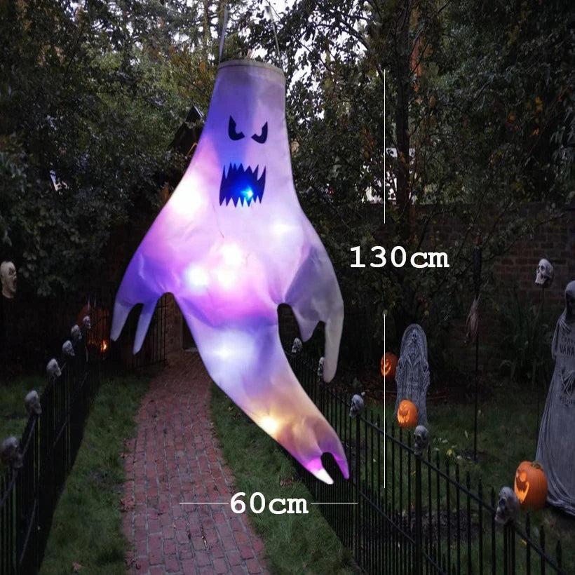 Halloween LED Ghost Decoration 130cm Hanging Luminous Prop