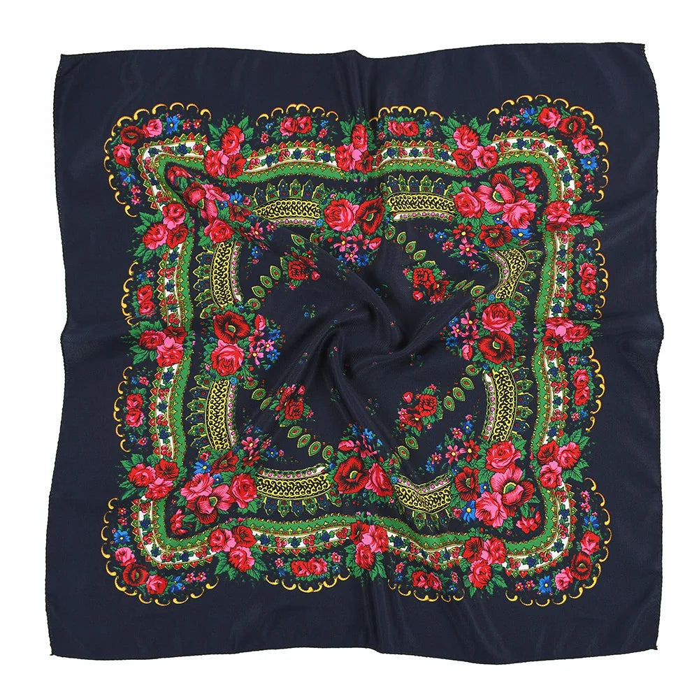 Women's Square Scarf, 70×70cm Printed Head Scarf and Bandana