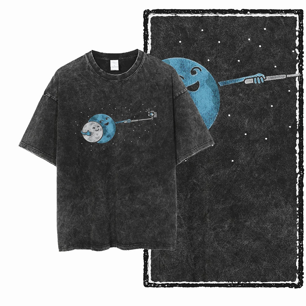 Space T Shirt for Men  Astronaut Graphic Cotton Tee
