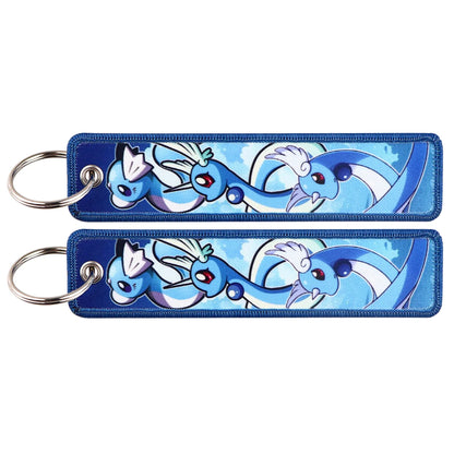Embroidered Keychain Double-Sided Key Fob for Car & Motorcycle