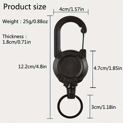 Retractable Keychain Holder with Carabiner Clip Heavy Duty Key Reel