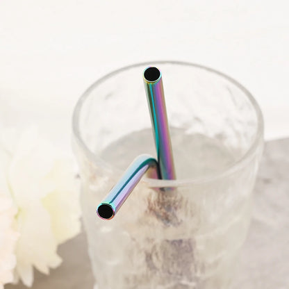 Reusable Stainless Steel Straws Set with Cleaning Brush