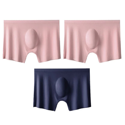 Men's Boxer Briefs Seamless Ice Silk Summer Underwear 3-Pack