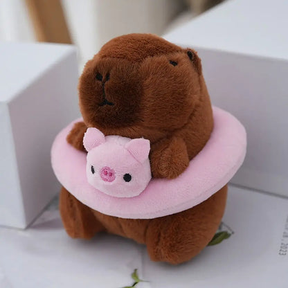 Capybara Plush Toy with Hoodie Wings – Mini Stuffed Animal Keychain