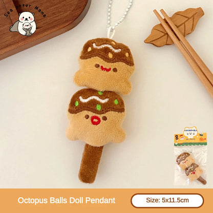 Plush Keychain – Cute Food Backpack Charm & Bag Accessory