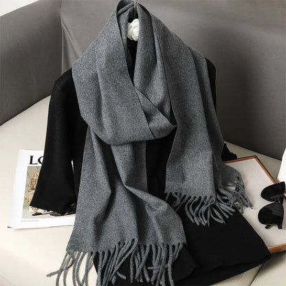 Women's Winter Scarf Warm Long Pashmina Shawl with Tassels