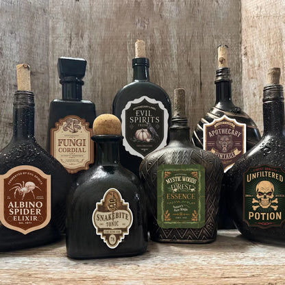 Halloween Bottle Label Stickers, 15-Piece Potion Decor Set