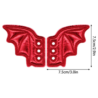 Bat Shoe Charms Embroidered Wings for Sneakers & Halloween